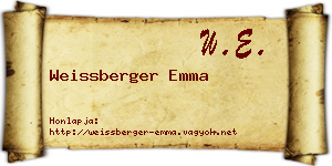 Weissberger Emma névjegykártya